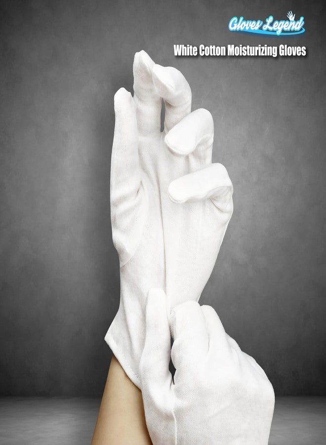 Gloves Legend 3 Pairs - Women Size Small - Gloves Legend White Cotton Moisturizing Gloves for Dry Hands Eczema Sleeping Nighttime Care - Image 2